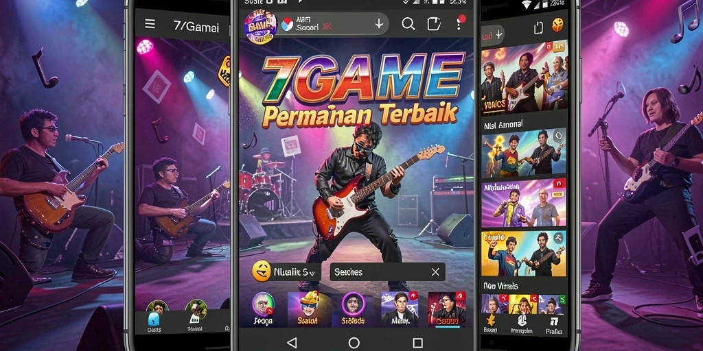 Screenshot utama 7GAME menampilkan gameplay musik yang mengasyikkan.