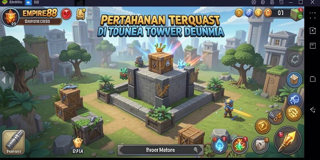 Tangkapan layar menampilkan pertahanan strategis dalam EMPIRE88