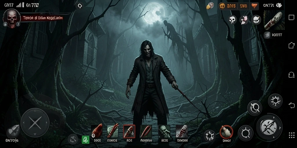 Screenshot gameplay GN777 menampilkan momen ketegangan dan kengerian.