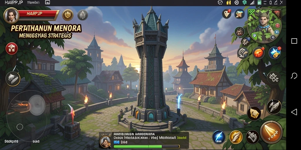 Tampilan menarik dari gameplay Tower Defense di HARAPJP.
