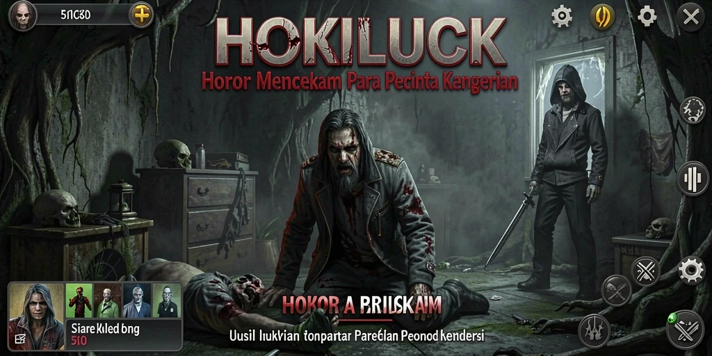 Gameplay HOKILUCK yang mencekam dengan suasana horror yang mendalam.