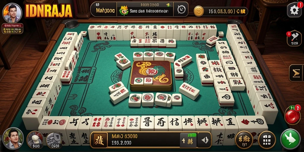 Tampilan gameplay IDNRAJA yang menampilkan keseruan Mahjong.