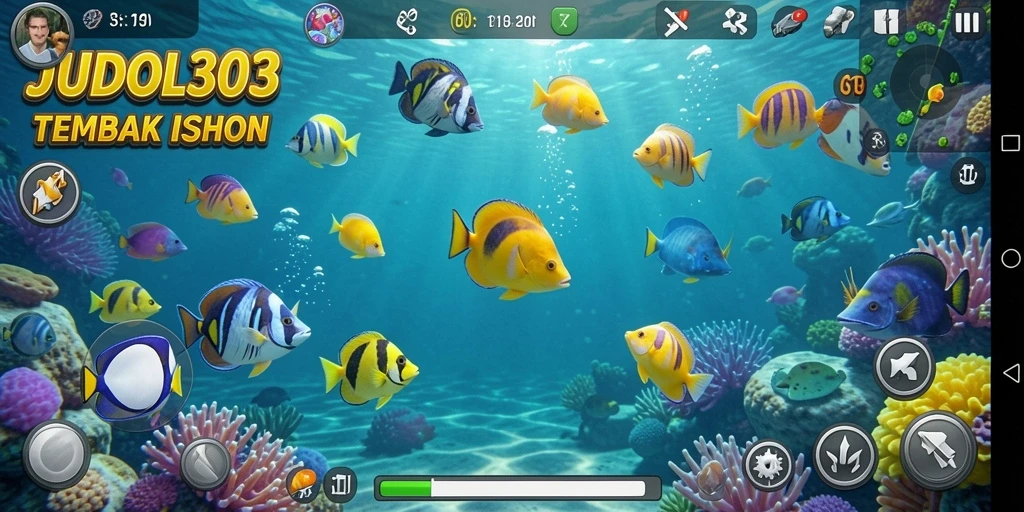 Tampilan gameplay JUDOL303 dengan aksi menangkap ikan.