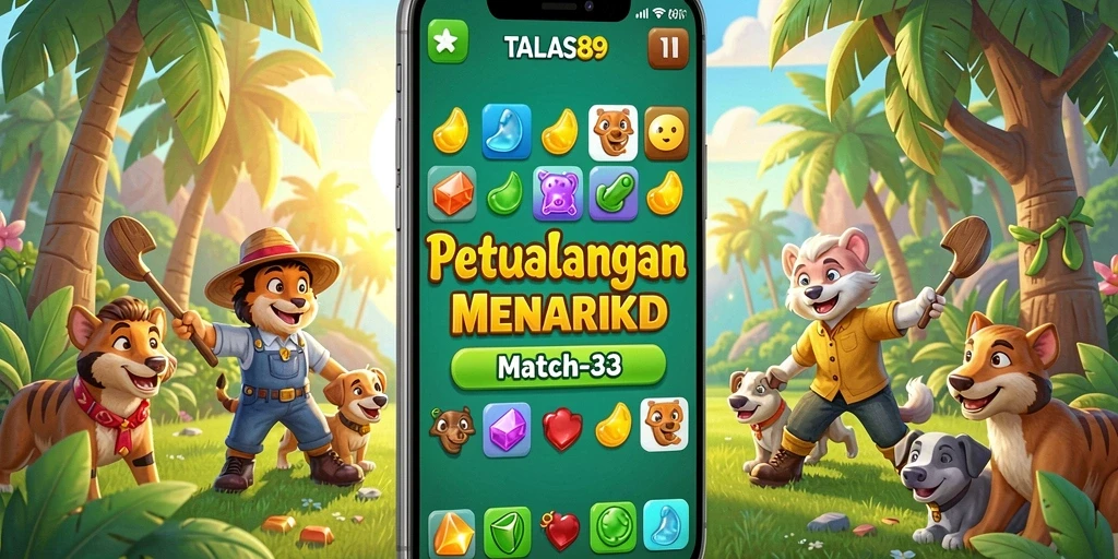 Tampilan screenshot TALAS89 menampilkan aksi mencocokkan dalam game Match-3.