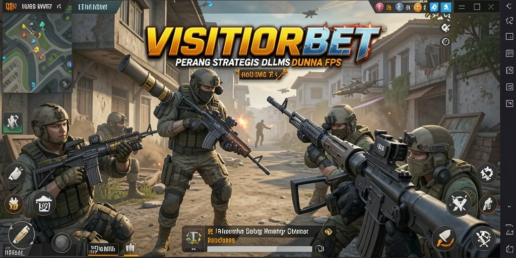 Tangkapan layar dari gameplay intens di VISITORBET dengan aksi FPS.
